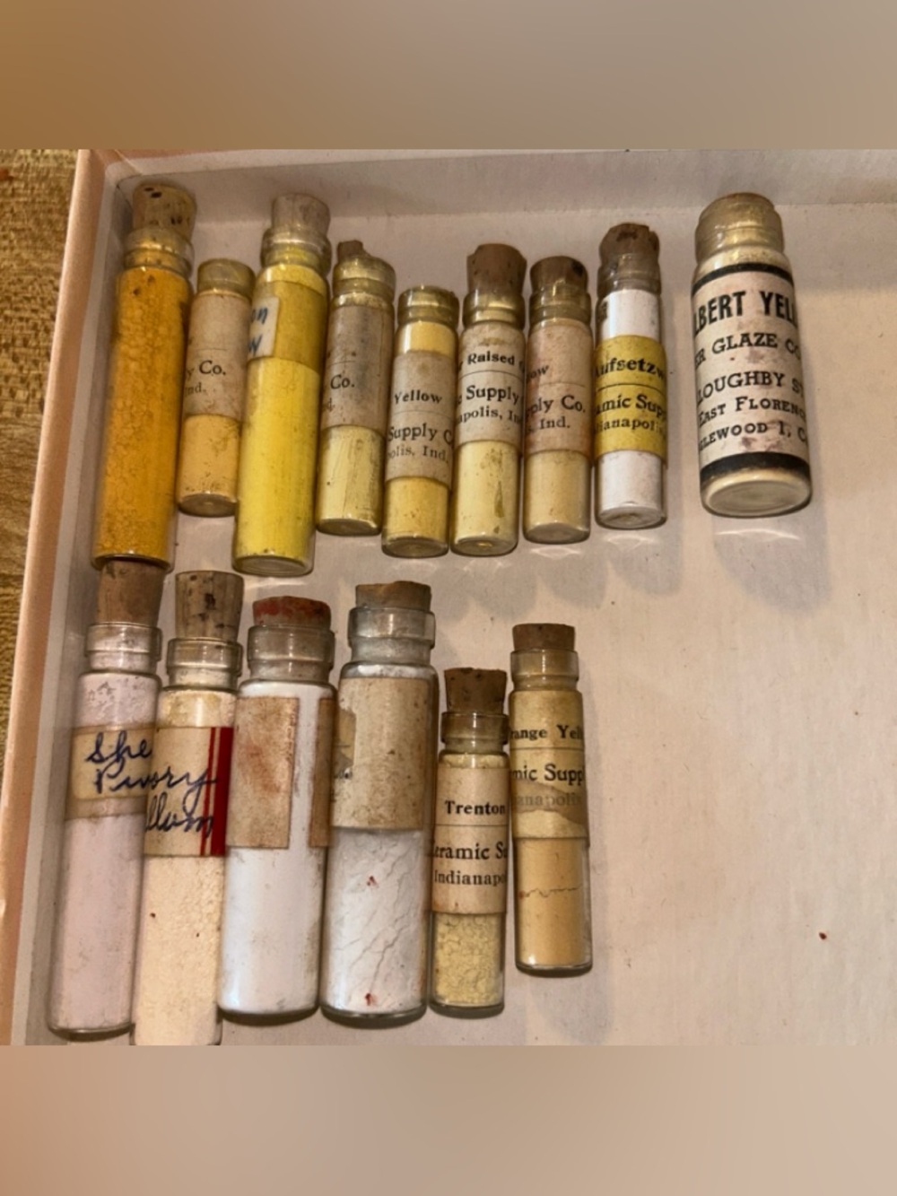 Vintage China Paint Lot – yellow gold and white shades Overglaze Colors 🎨